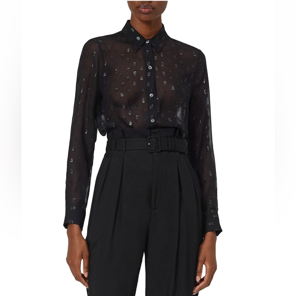 Equipment silk metallic shirt, size S